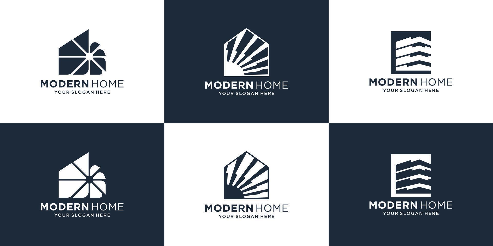 Logo template real estate inspiration. Clean concept, modern home logo and elegant style design. vector