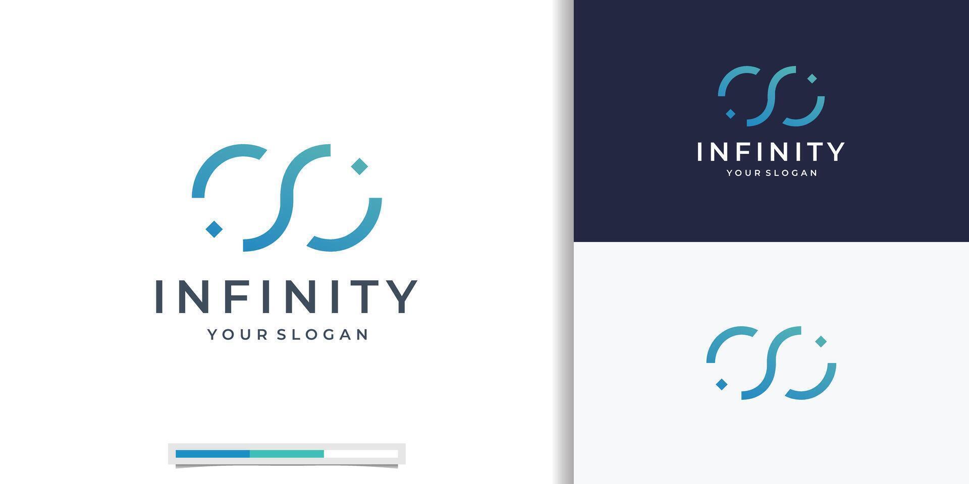 geometric simple infinity logo line art style. loop inspiration design vector illustration