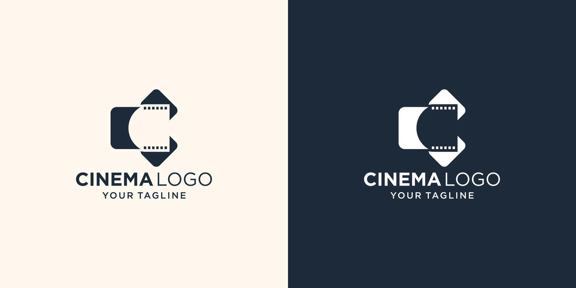 Film Logo. Initial Letter C Movie Logo Design Template Element. vector