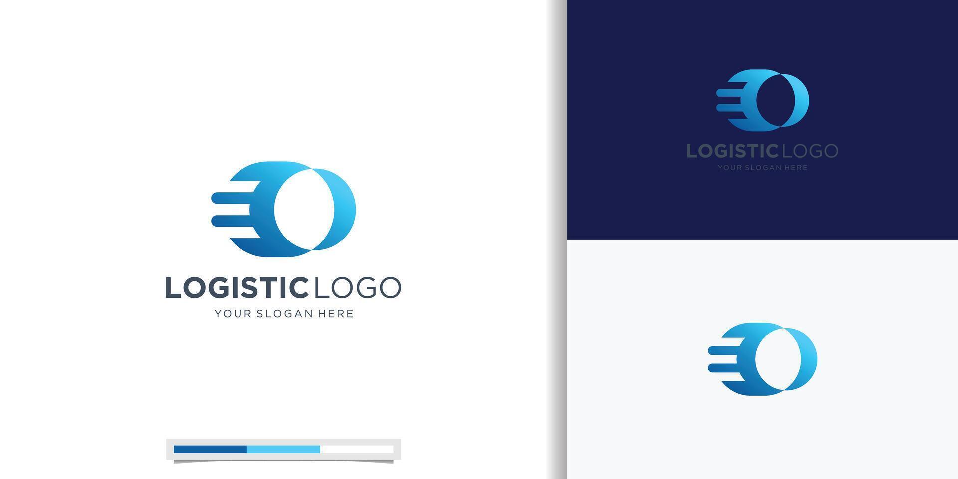 abstract logistic logo circular concept with gradient color branding. vector