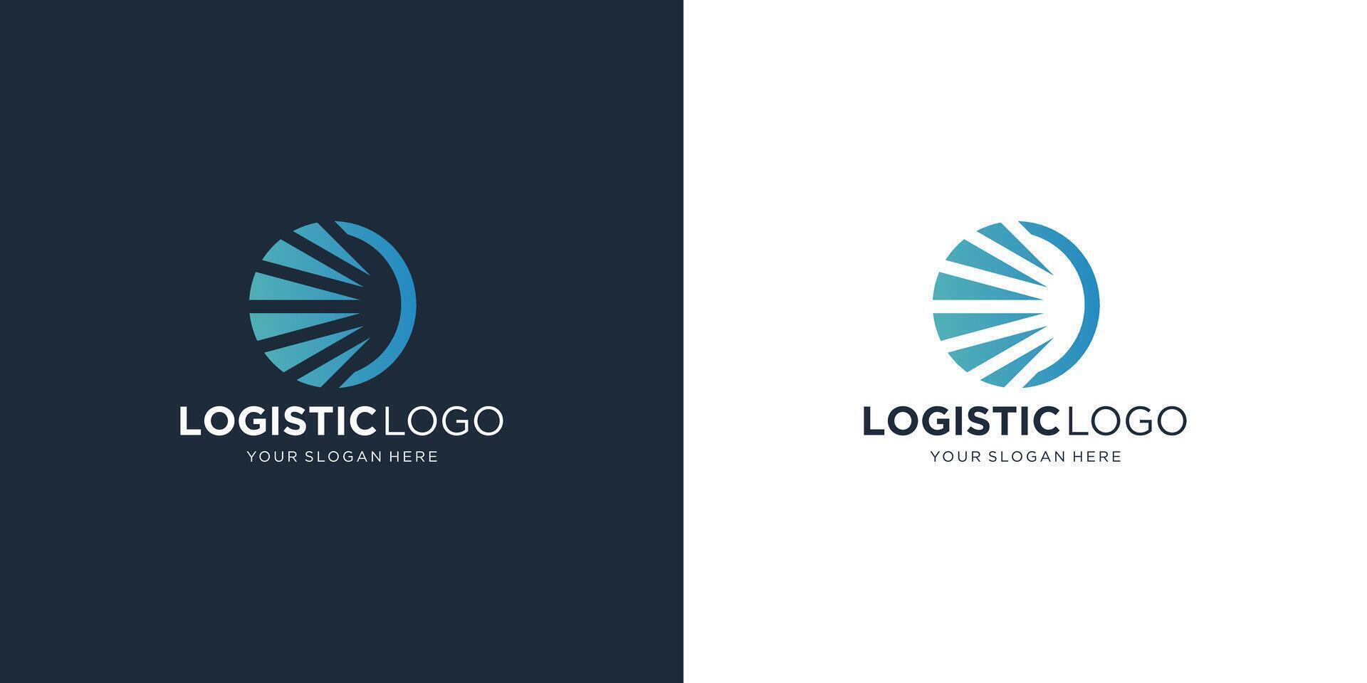 Logo for logistics and delivery company. right Arrow with negative space shape design. vector