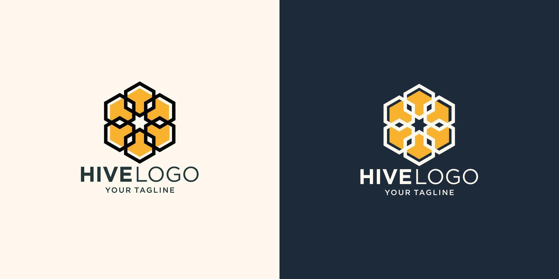 Hexagon Honey Comb Logo Template Design Vector, Emblem, Honey Design Concept, Creative Symbol, vector