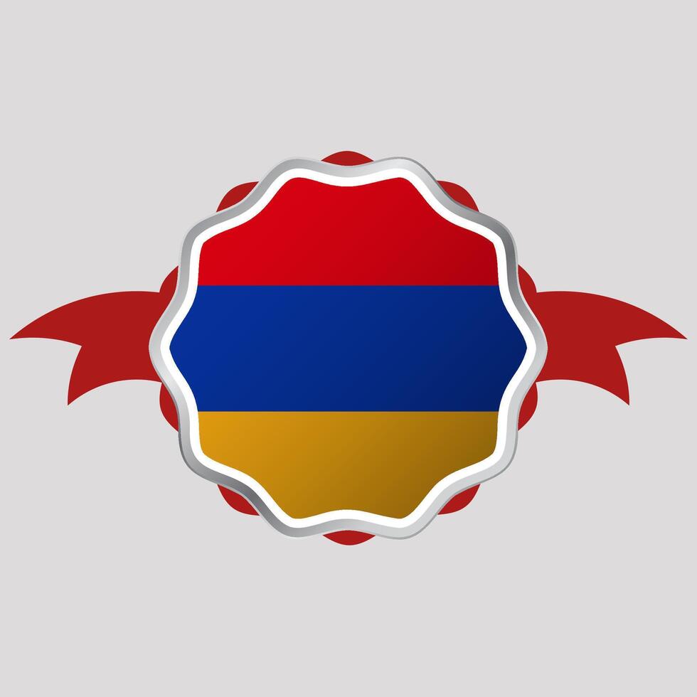 Creative Armenia Flag Sticker Emblem vector