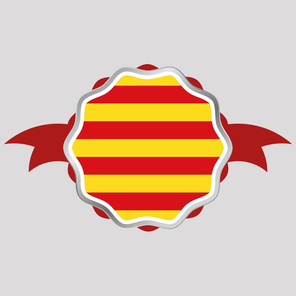 Creative Catalonia Flag Sticker Emblem vector