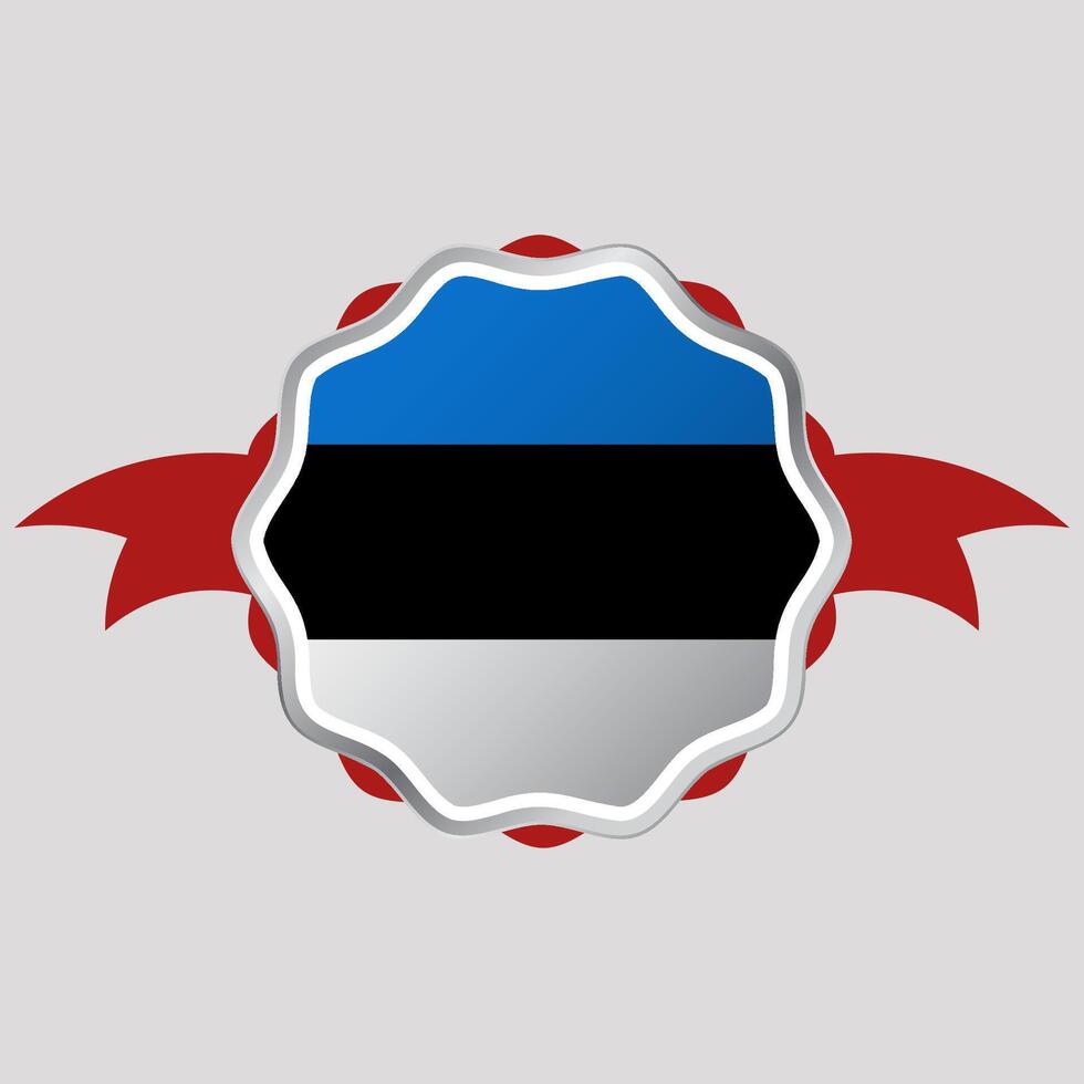 Creative Estonia Flag Sticker Emblem vector