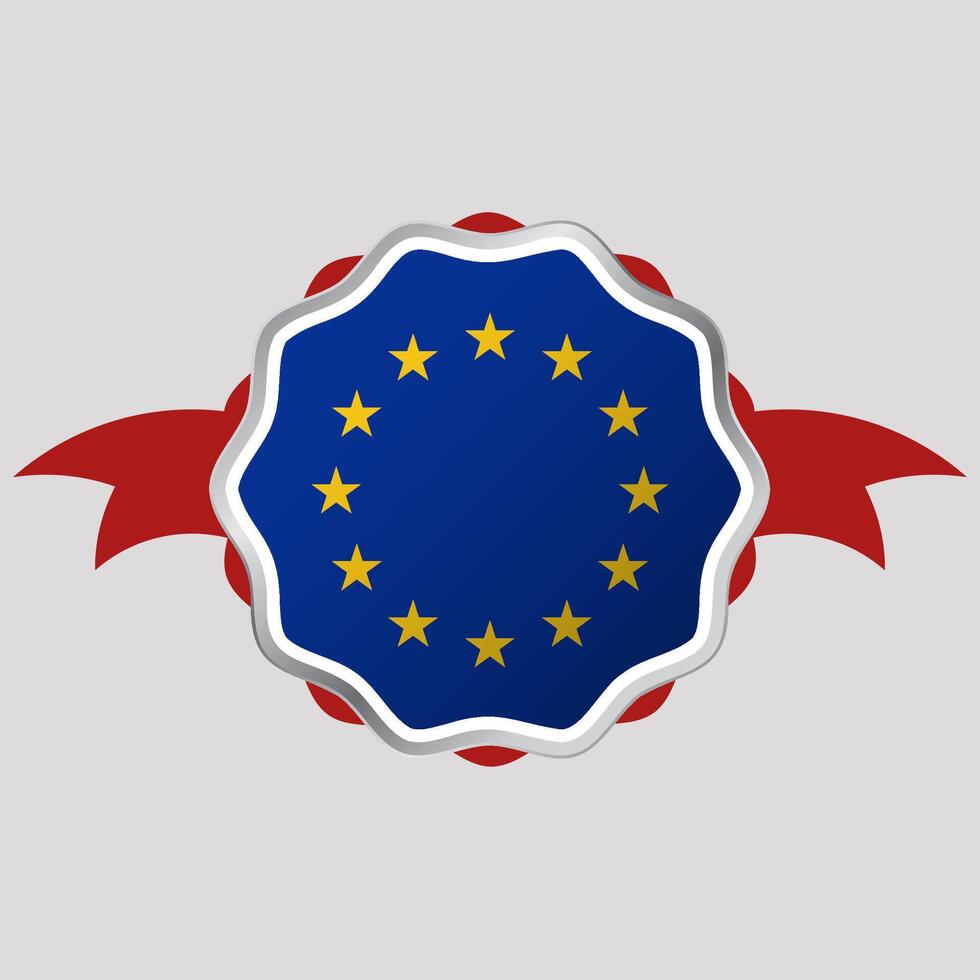 creativo europeo Unión bandera pegatina emblema vector
