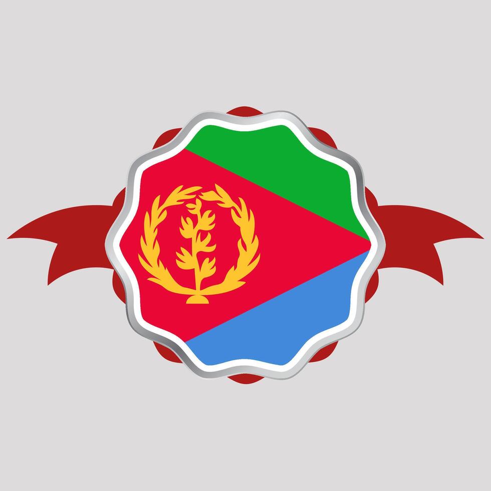 Creative Eritrea Flag Sticker Emblem vector