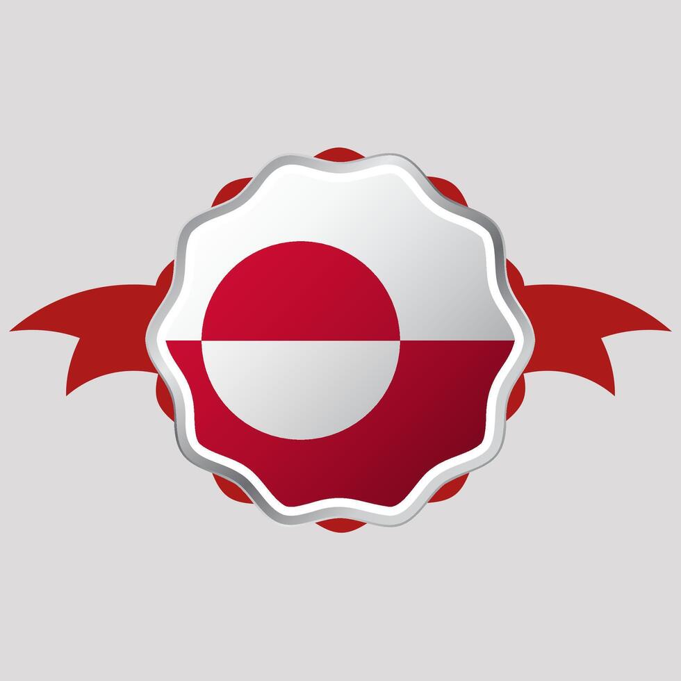 Creative Greenland Flag Sticker Emblem vector