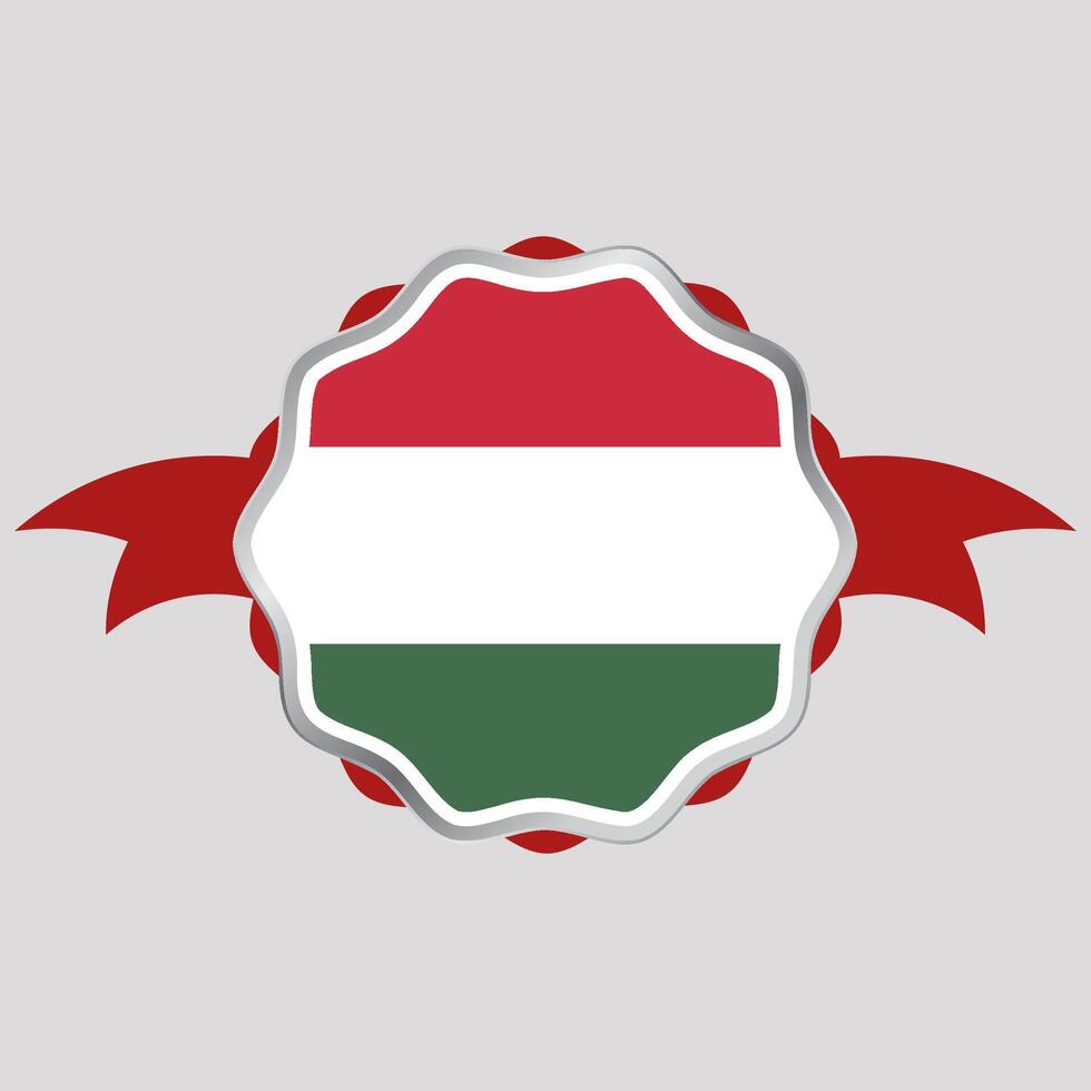 creativo Hungría bandera pegatina emblema vector