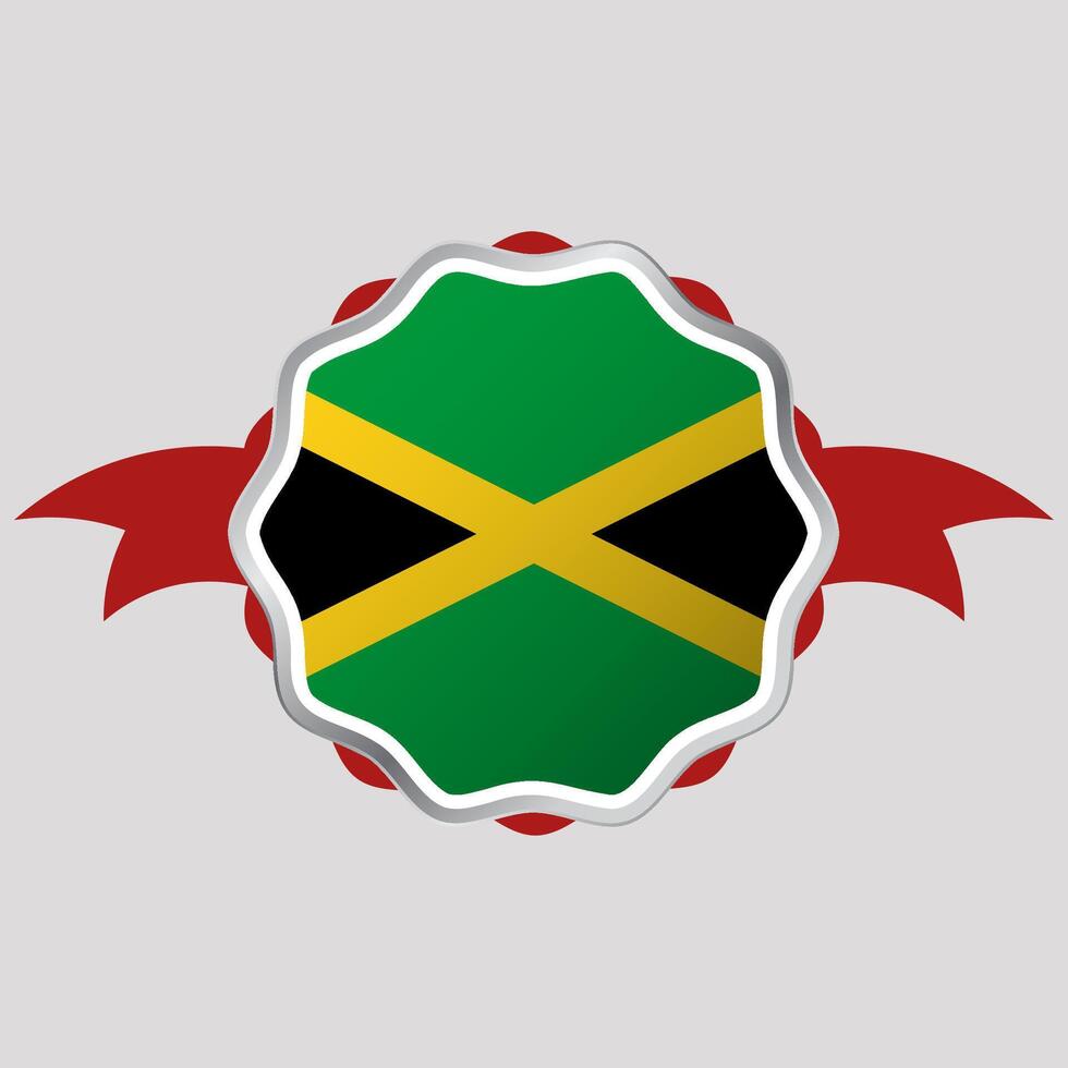 Creative Jamaica Flag Sticker Emblem vector