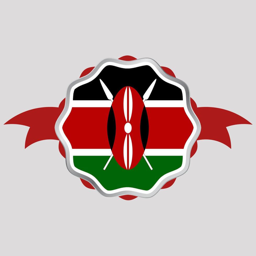 Creative Kenya Flag Sticker Emblem vector