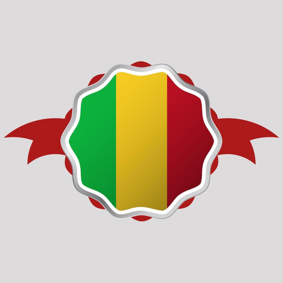 Creative Mali Flag Sticker Emblem vector