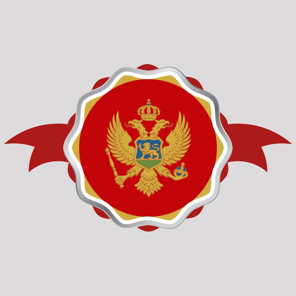 Creative Montenegro Flag Sticker Emblem vector
