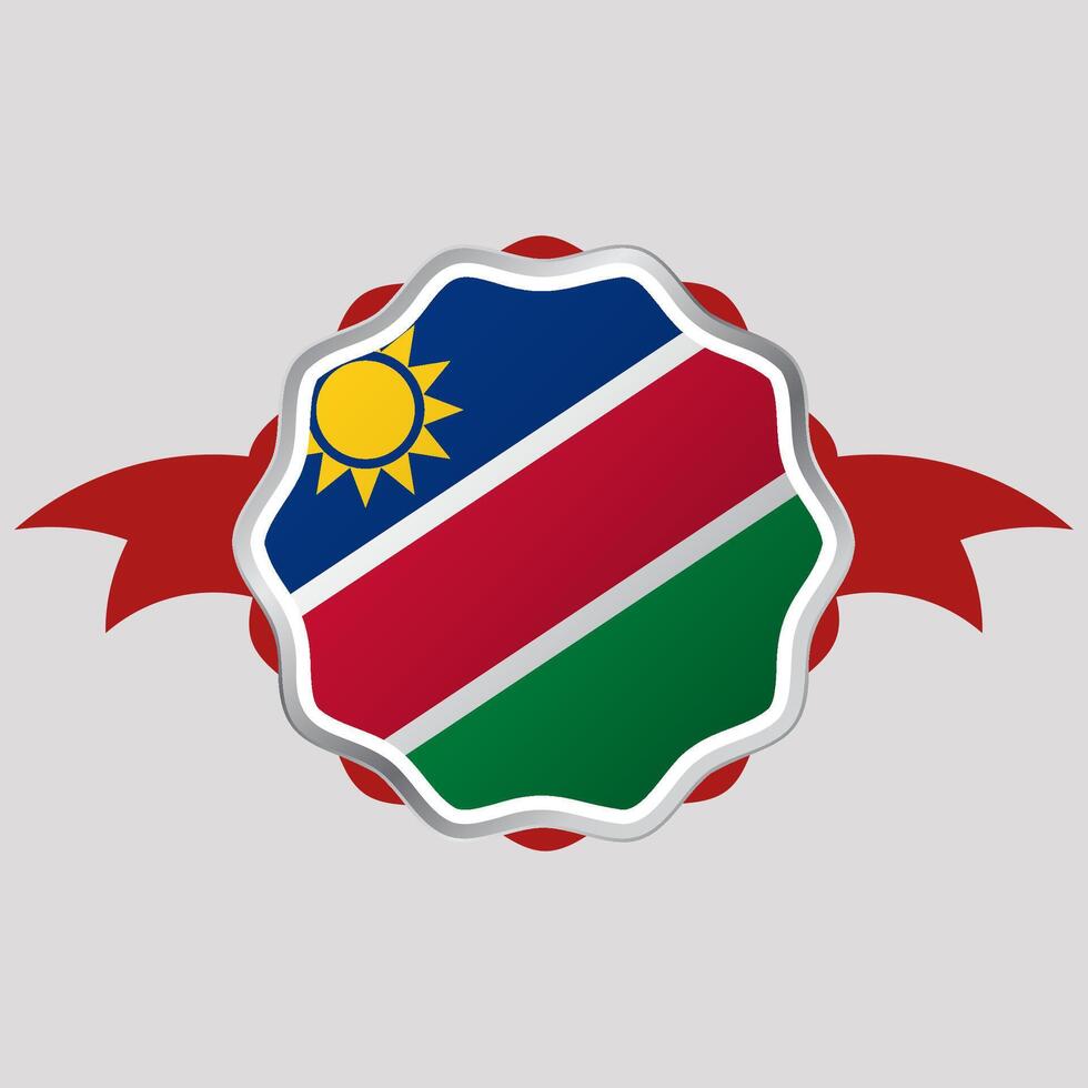 creativo Namibia bandera pegatina emblema vector