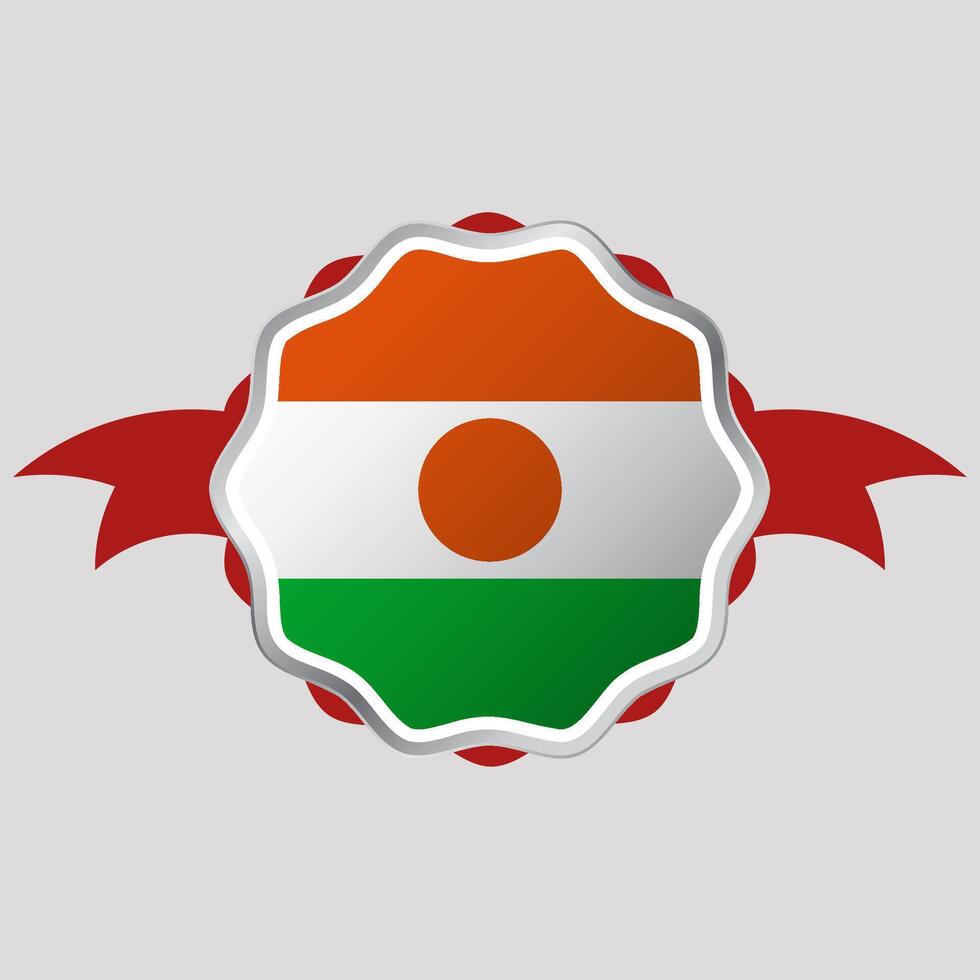 Creative Niger Flag Sticker Emblem vector