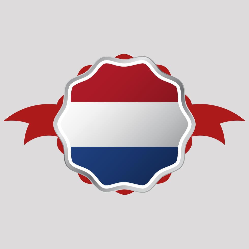 Creative Netherlands Flag Sticker Emblem vector