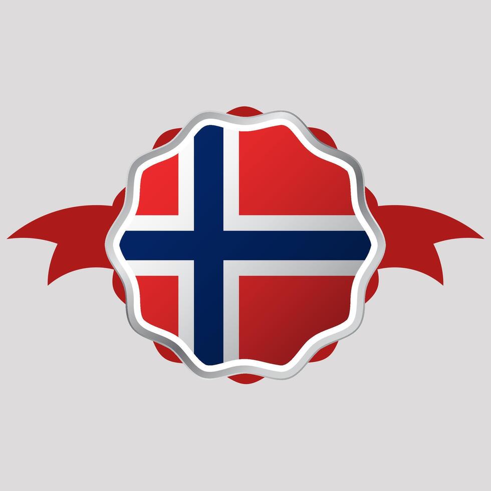 Creative Norway Flag Sticker Emblem vector