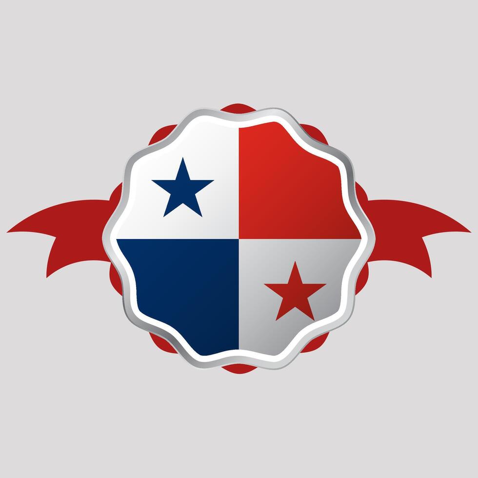 Creative Panama Flag Sticker Emblem vector