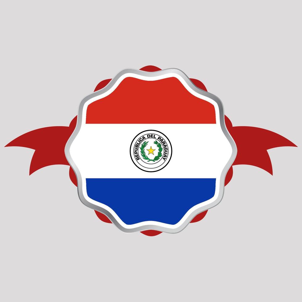 creativo paraguay bandera pegatina emblema vector