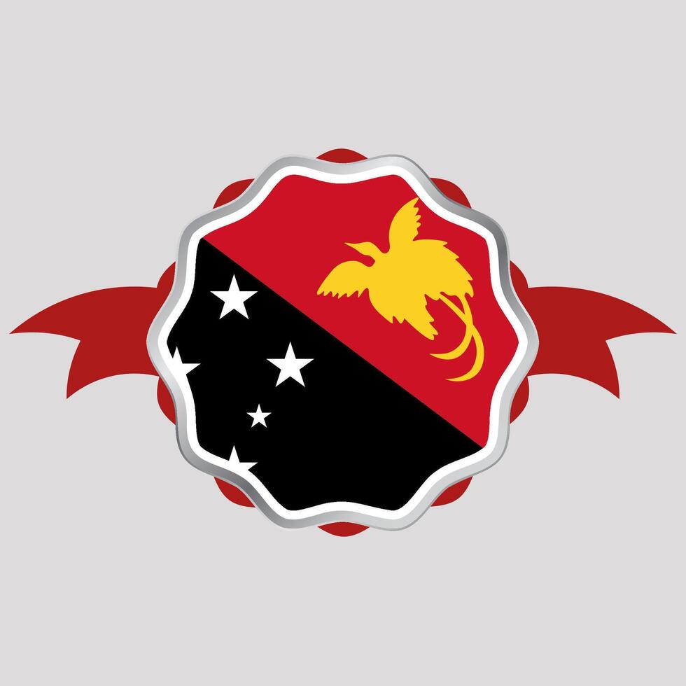 Creative Papua New Guinea Flag Sticker Emblem vector