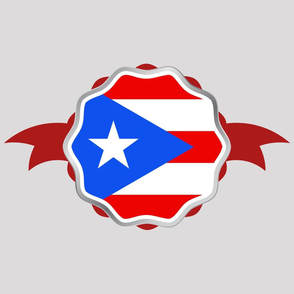 Creative Puerto Rico Flag Sticker Emblem vector