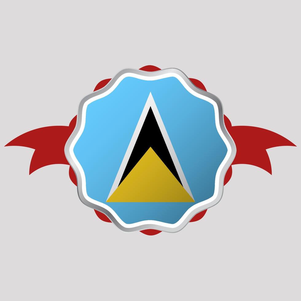 Creative Saint Lucia Flag Sticker Emblem vector