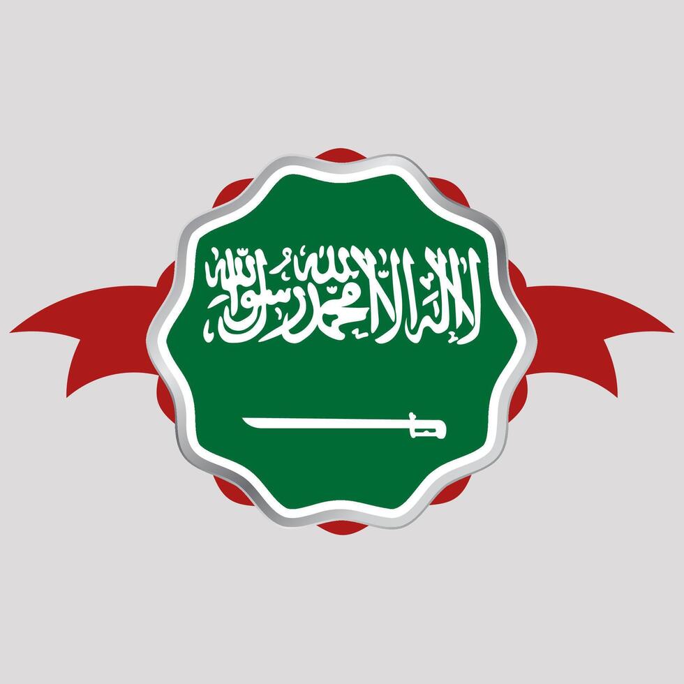 Creative Saudi Arabia Flag Sticker Emblem vector