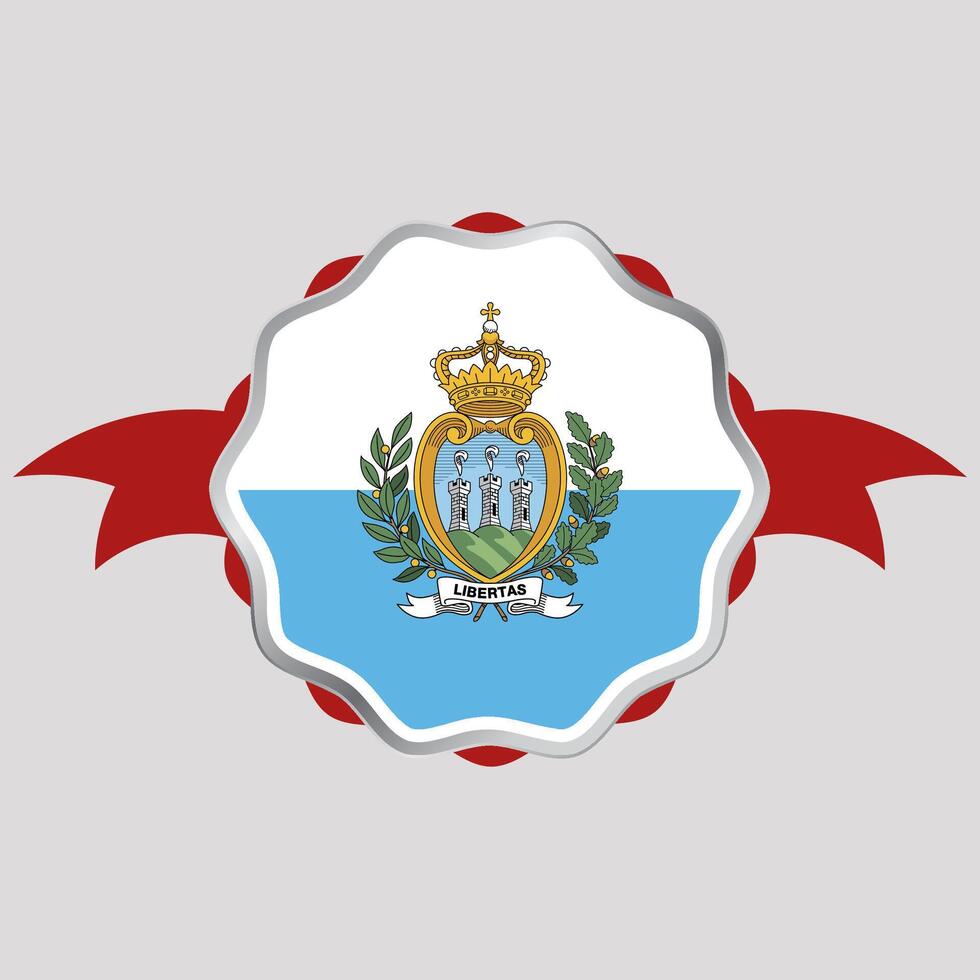 Creative San Marino Flag Sticker Emblem vector