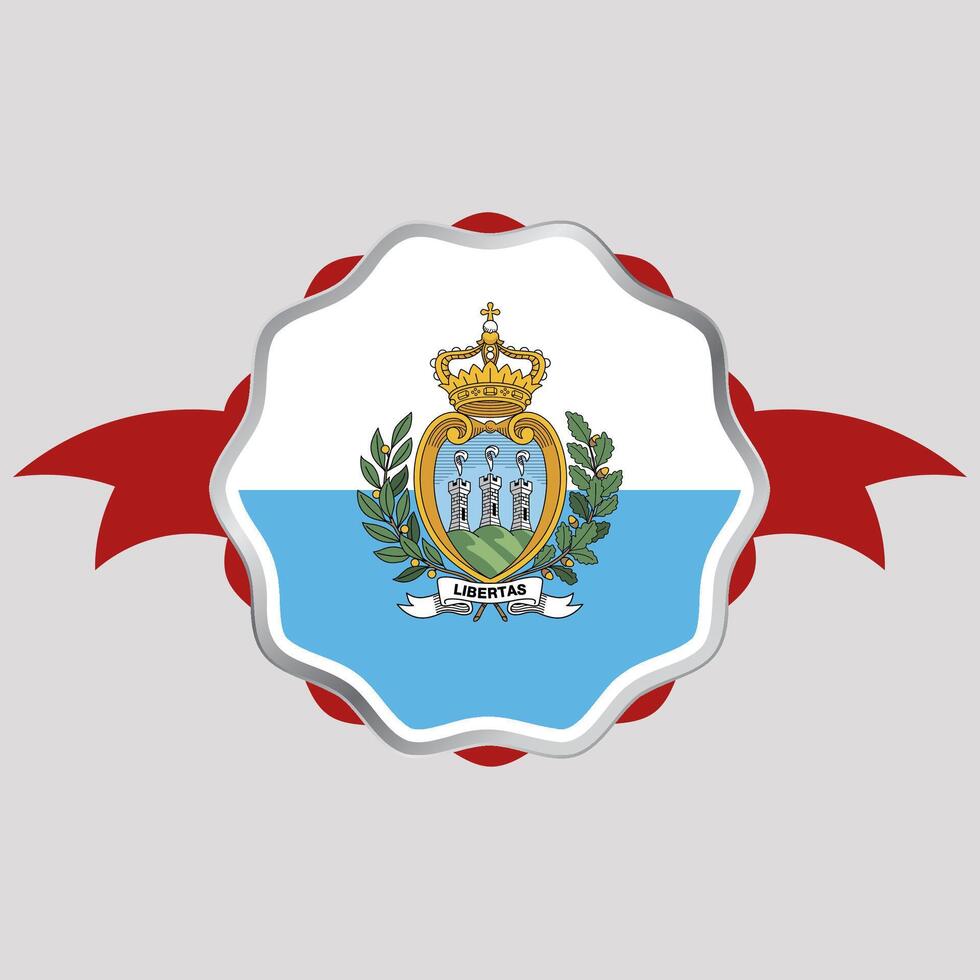 creativo san marino bandera pegatina emblema vector