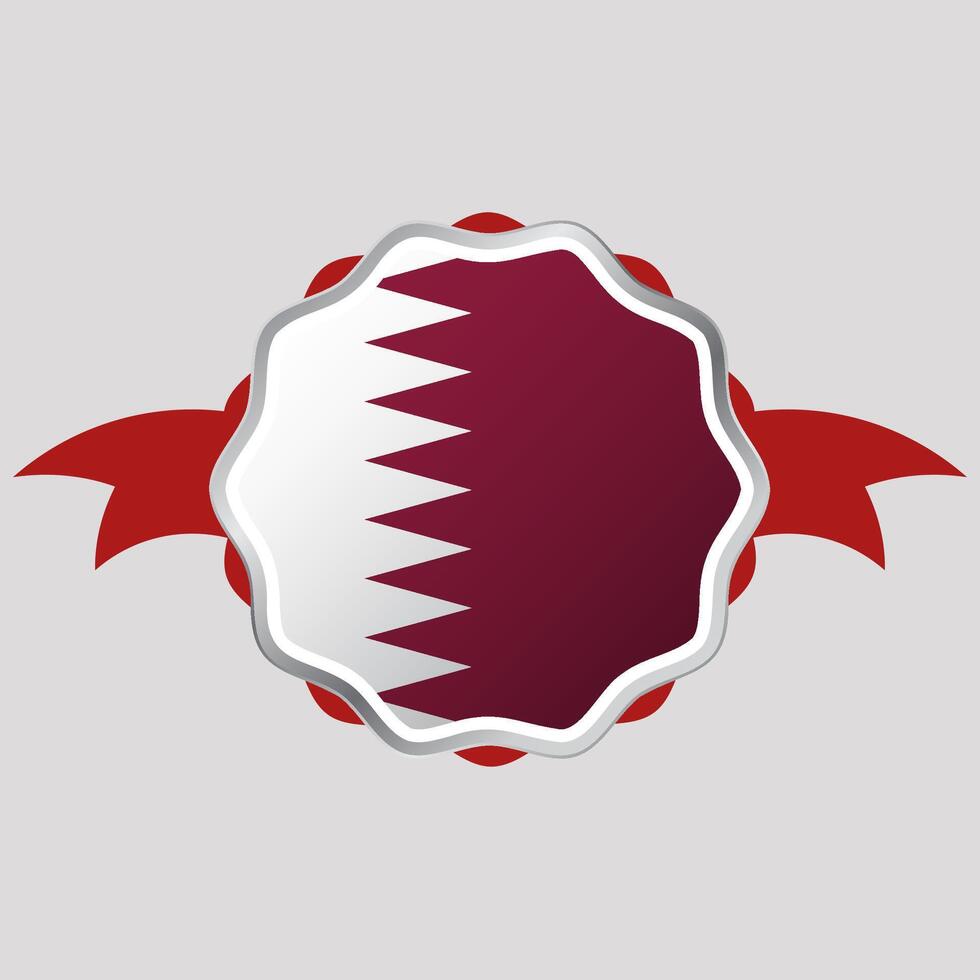 Creative Qatar Flag Sticker Emblem vector