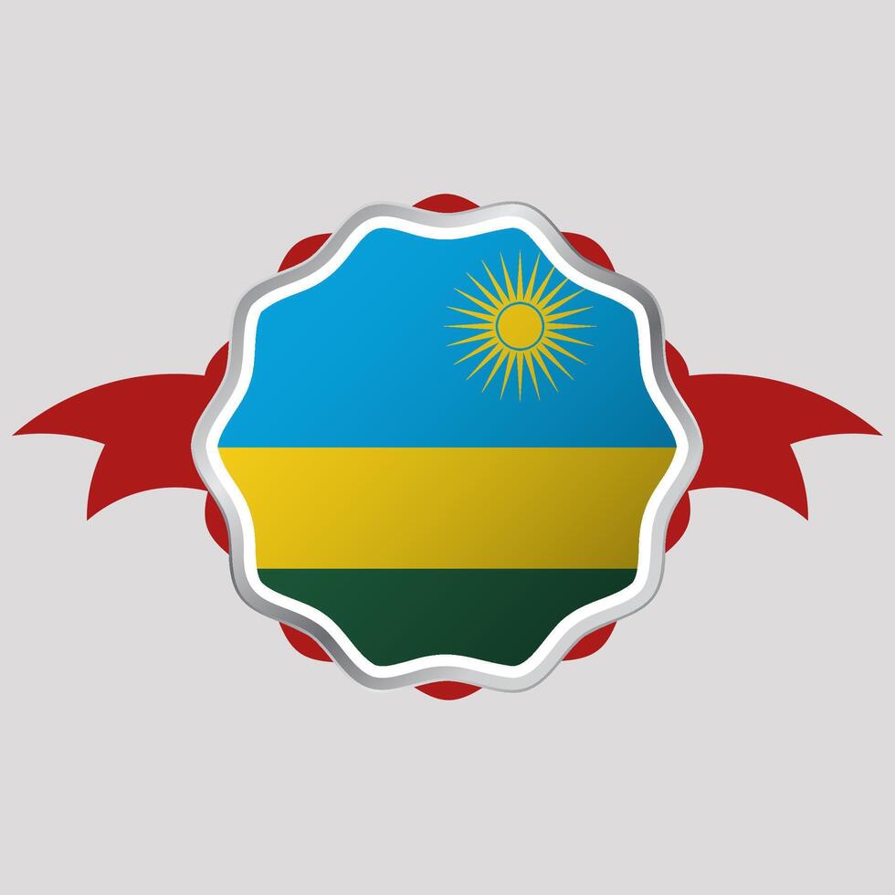 Creative Rwanda Flag Sticker Emblem vector