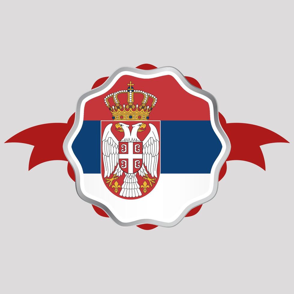 Creative Serbia Flag Sticker Emblem vector