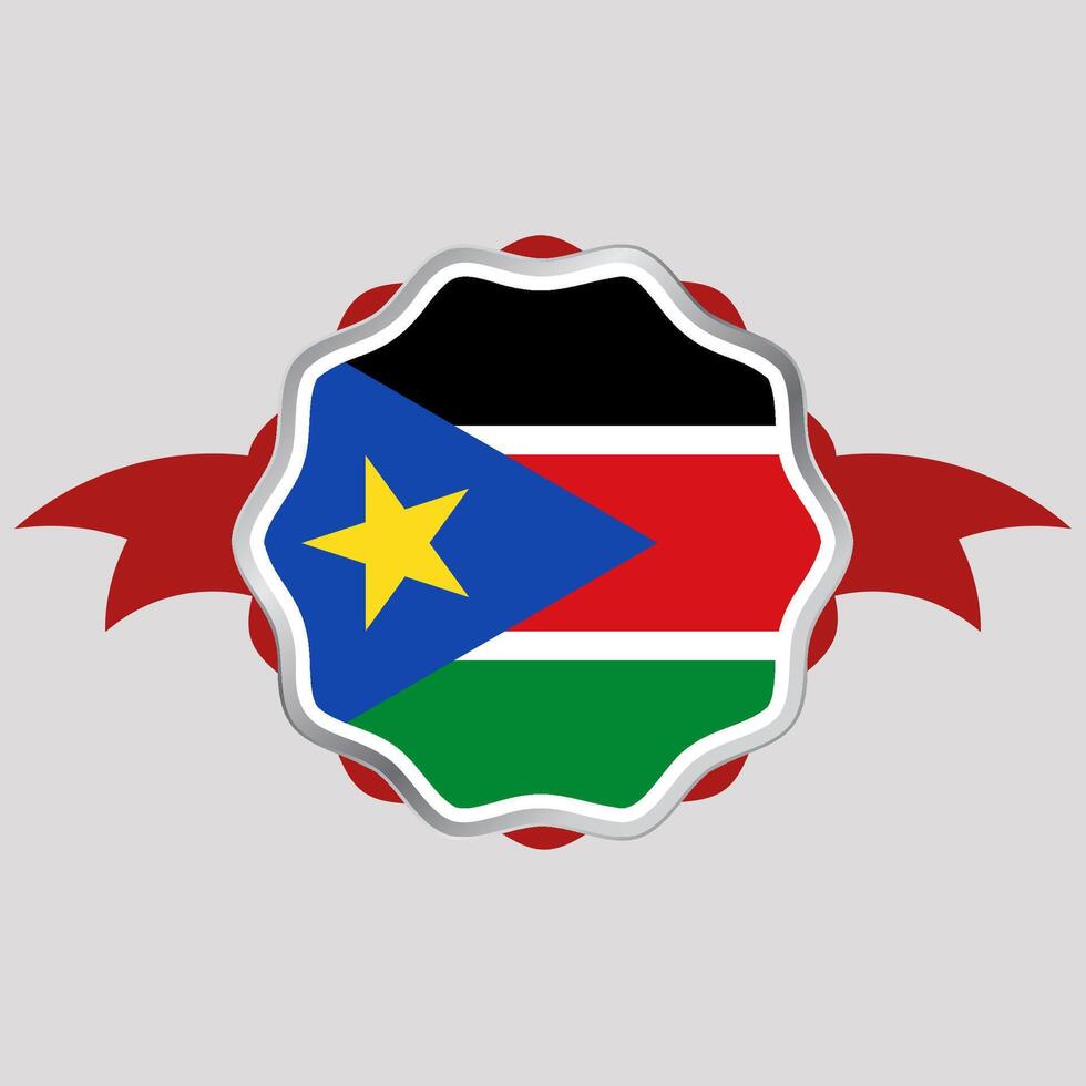 Creative South Sudan Flag Sticker Emblem vector