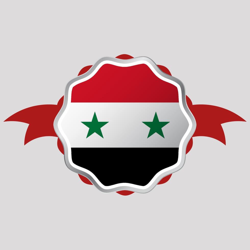 Creative Syria Flag Sticker Emblem vector