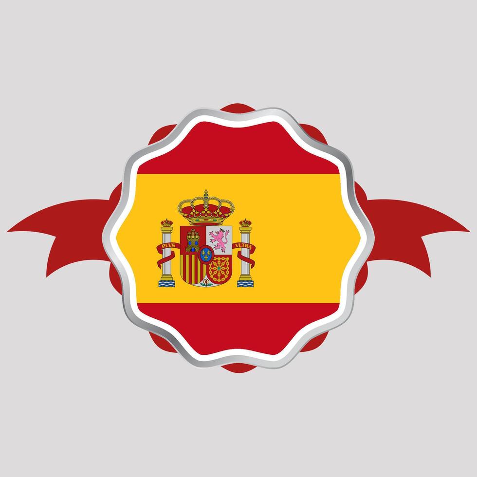 Creative Spain Flag Sticker Emblem vector