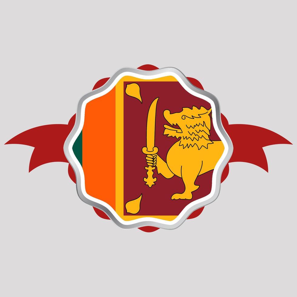 creativo sri lanka bandera pegatina emblema vector