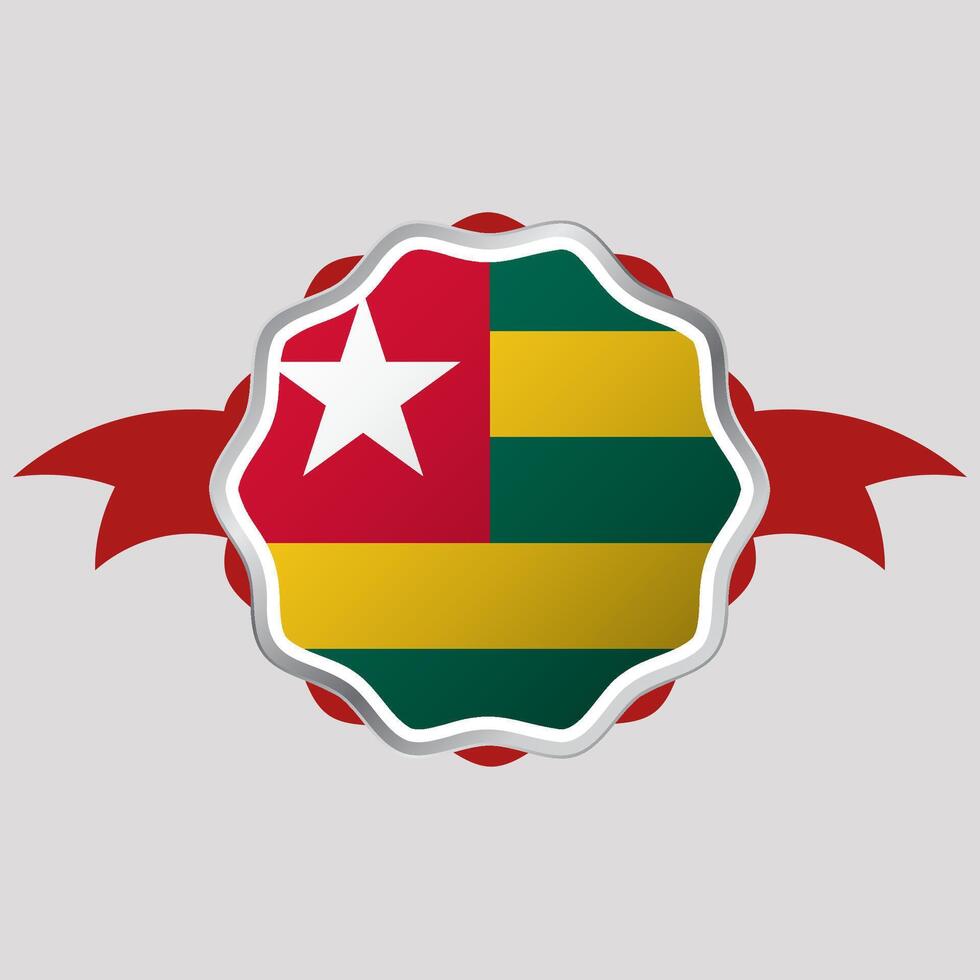 Creative Togo Flag Sticker Emblem vector