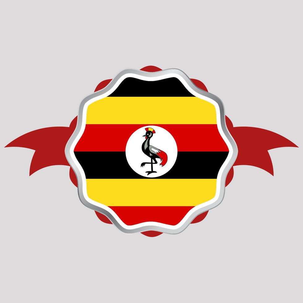 creativo Uganda bandera pegatina emblema vector