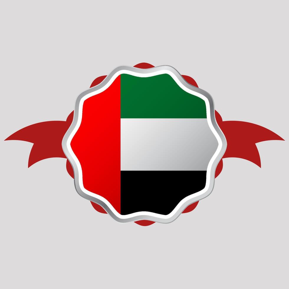 Creative United Arab Emirates Flag Sticker Emblem vector