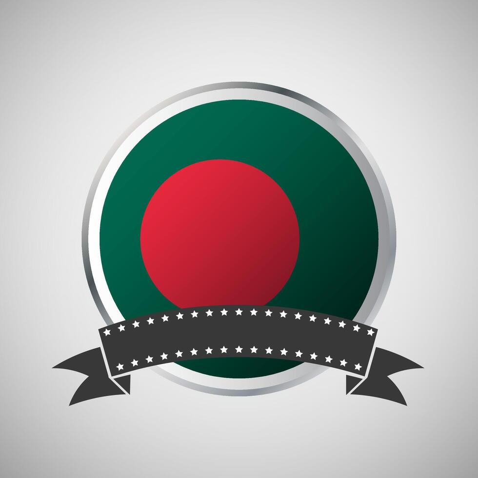 Vector Bangladesh Round Flag Banner Vector Illustration