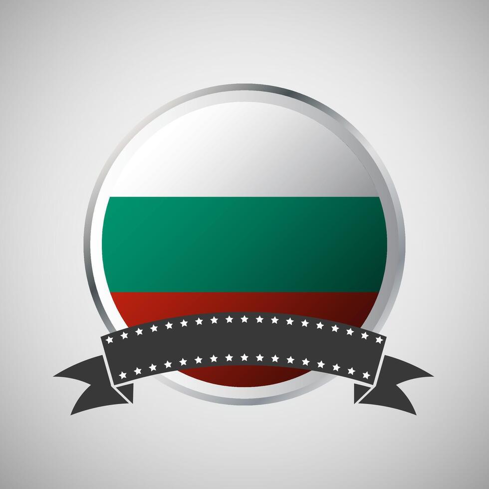 Vector Bulgaria Round Flag Banner Vector Illustration