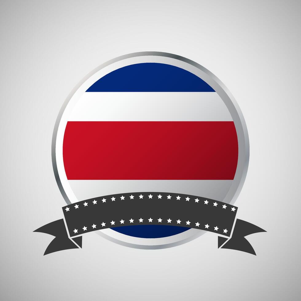 Vector Costa Rica Round Flag Banner Vector Illustration