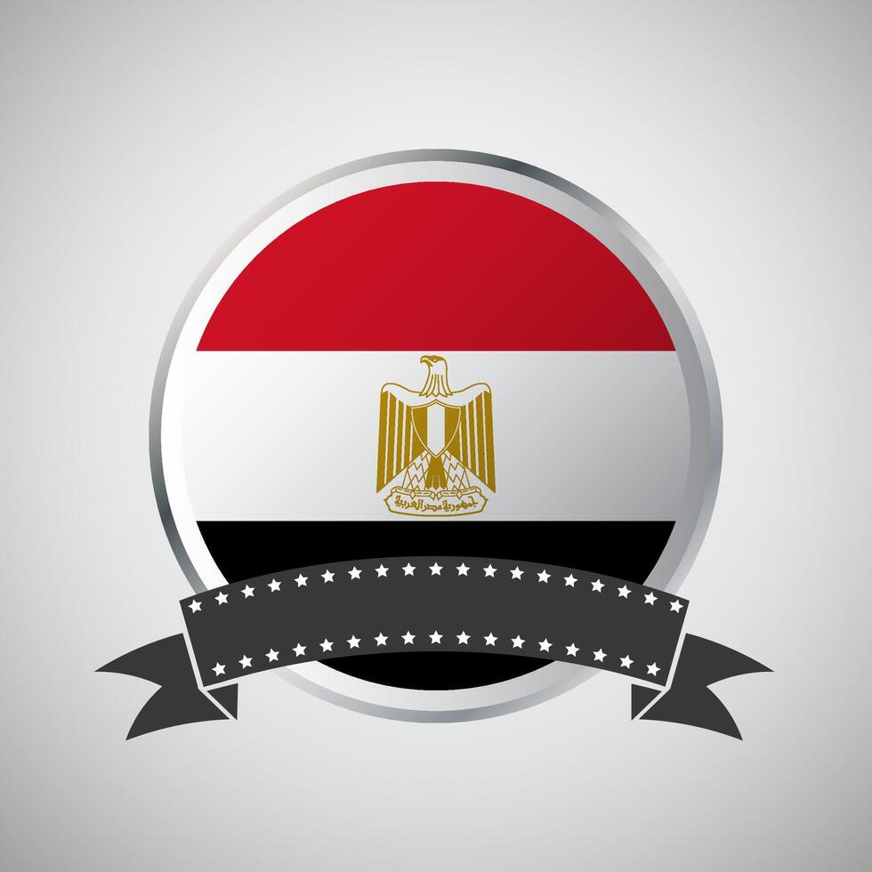 Vector Egypt Round Flag Banner Vector Illustration