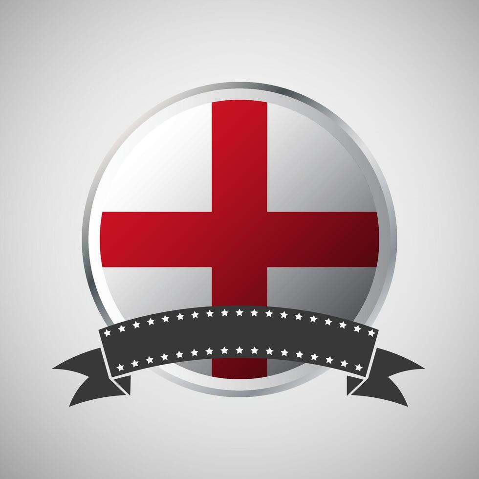 Vector England Round Flag Banner Vector Illustration