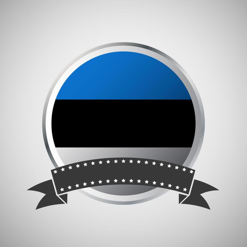 Vector Estonia Round Flag Banner Vector Illustration