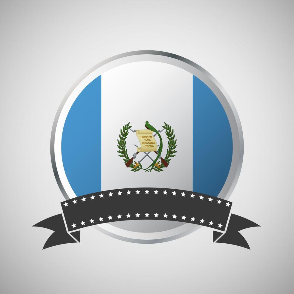 Vector Guatemala Round Flag Banner Vector Illustration