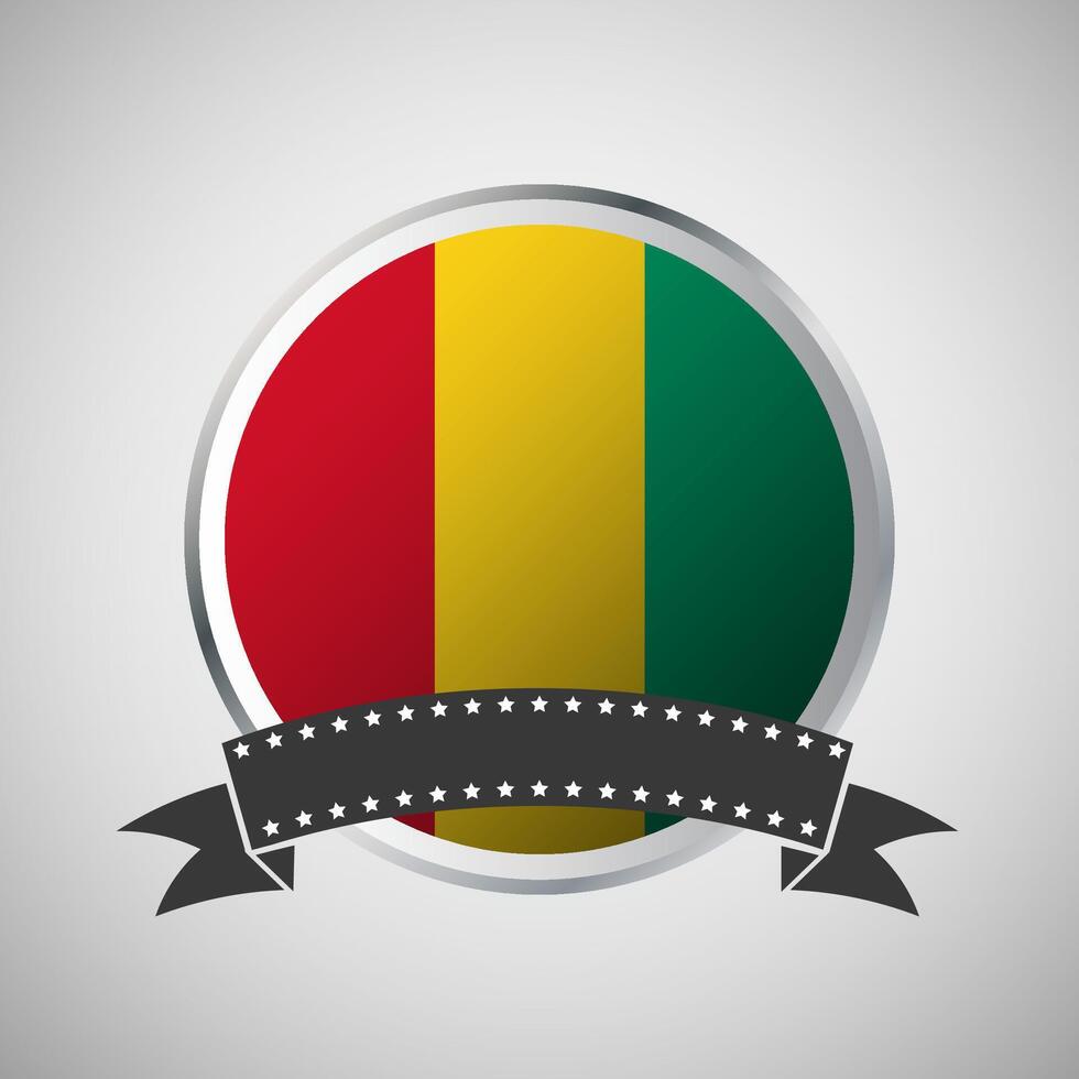 Vector Guinea Round Flag Banner Vector Illustration