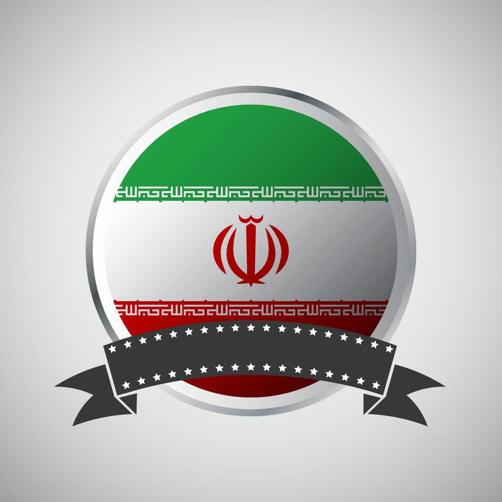 Vector Iran Round Flag Banner Vector Illustration