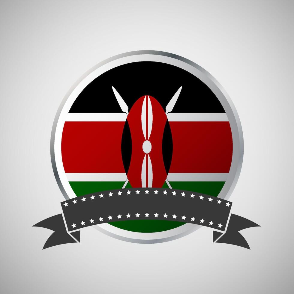 Vector Kenya Round Flag Banner Vector Illustration