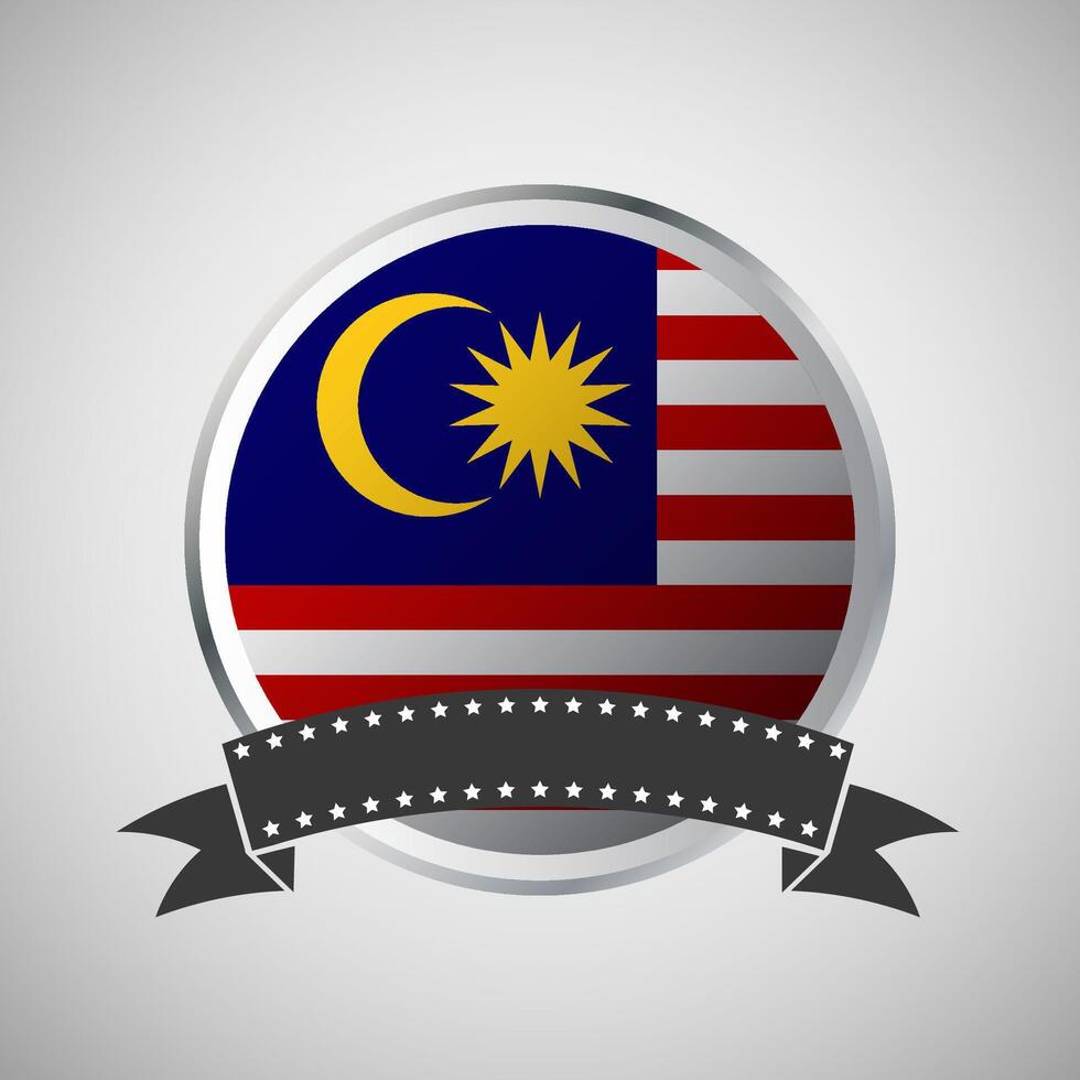 Vector Malaysia Round Flag Banner Vector Illustration